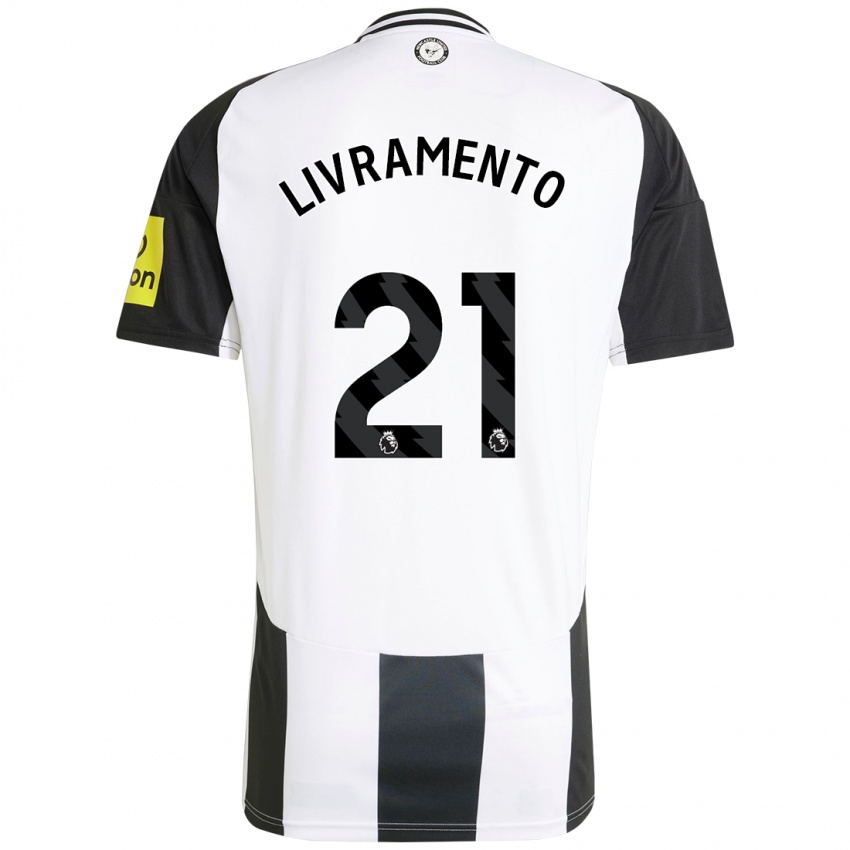 Enfant Maillot Tino Livramento #21 Blanc Noir Tenues Domicile 2024/25 T-Shirt Belgique