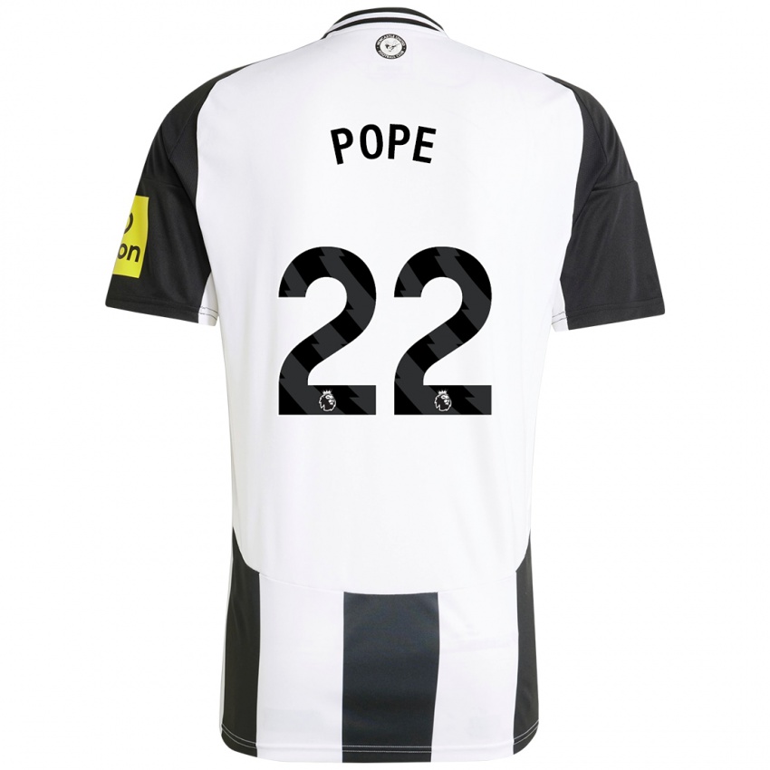 Enfant Maillot Nick Pope #22 Blanc Noir Tenues Domicile 2024/25 T-Shirt Belgique