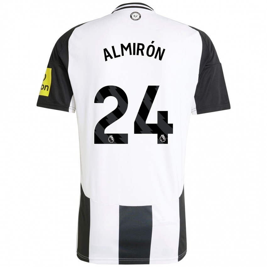 Enfant Maillot Miguel Almirón #24 Blanc Noir Tenues Domicile 2024/25 T-Shirt Belgique