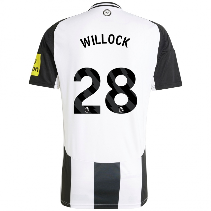 Enfant Maillot Joe Willock #28 Blanc Noir Tenues Domicile 2024/25 T-Shirt Belgique