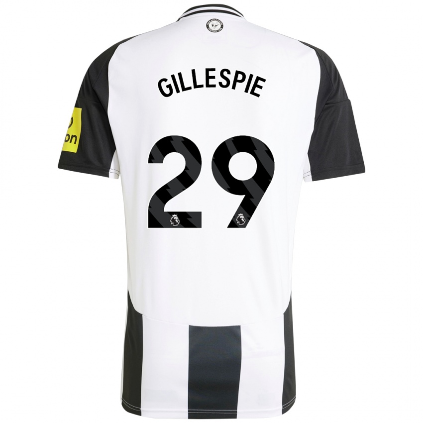 Enfant Maillot Mark Gillespie #29 Blanc Noir Tenues Domicile 2024/25 T-Shirt Belgique