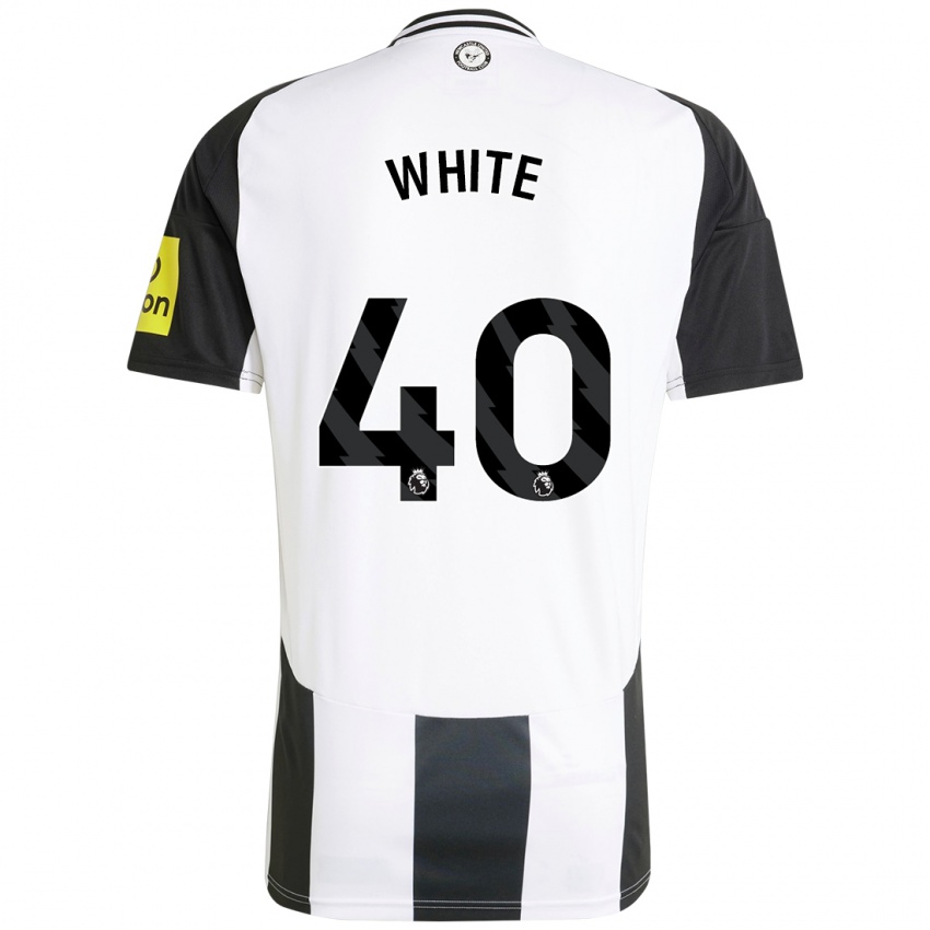 Enfant Maillot Joe White #40 Blanc Noir Tenues Domicile 2024/25 T-Shirt Belgique