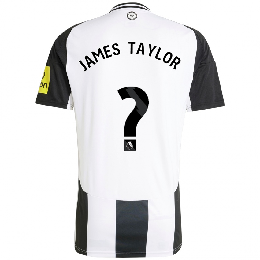 Enfant Maillot James Taylor #0 Blanc Noir Tenues Domicile 2024/25 T-Shirt Belgique