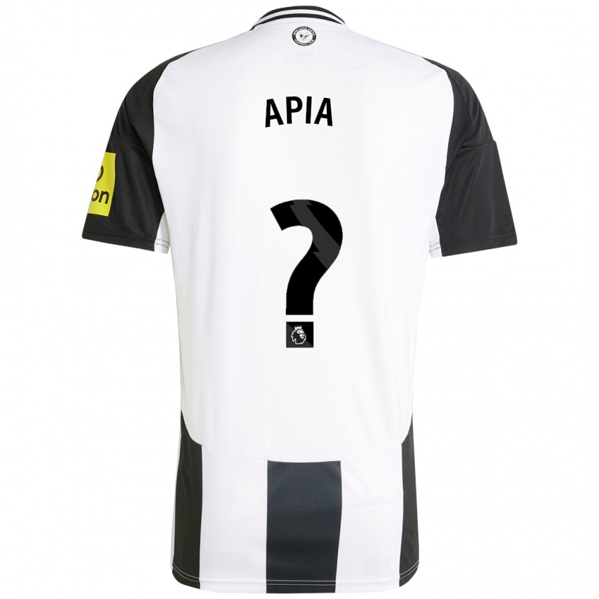 Enfant Maillot Aaron Apia #0 Blanc Noir Tenues Domicile 2024/25 T-Shirt Belgique