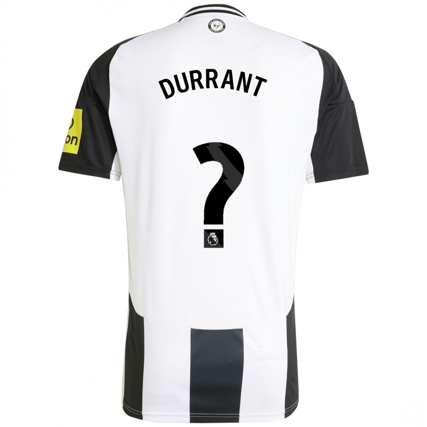 Enfant Maillot Jake Durrant #0 Blanc Noir Tenues Domicile 2024/25 T-Shirt Belgique