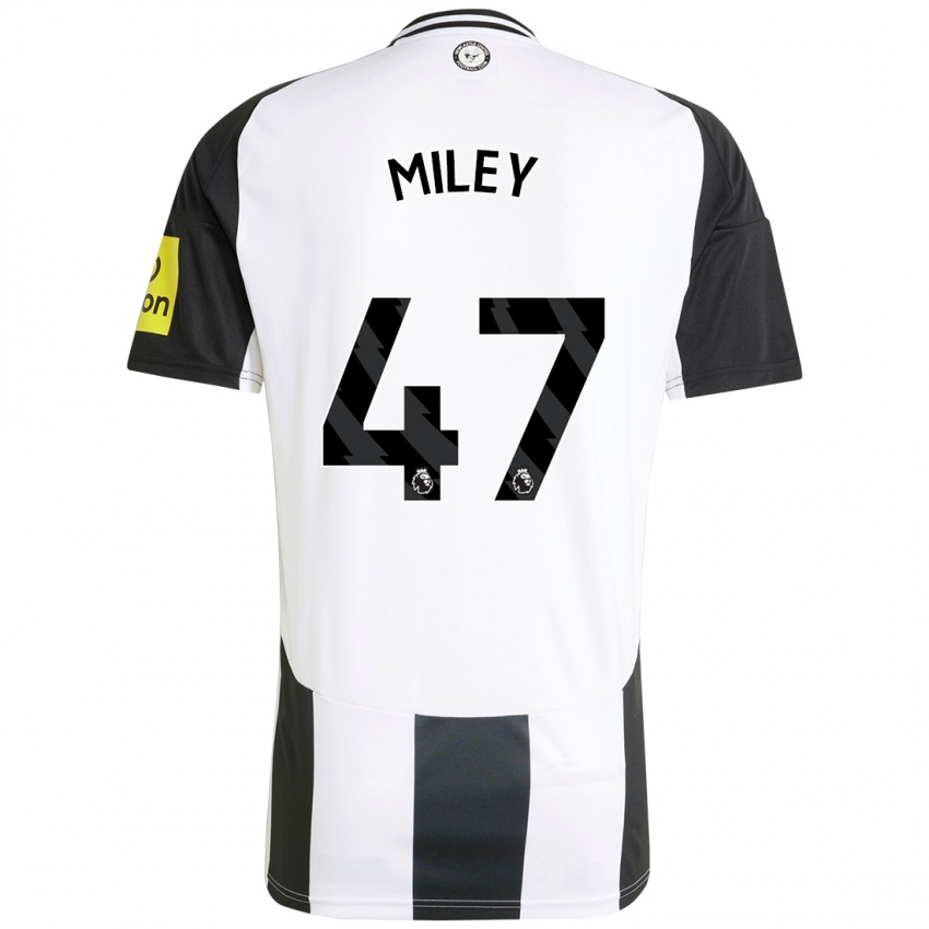 Kinderen Jamie Miley #47 Wit Zwart Thuisshirt Thuistenue 2024/25 T-Shirt België