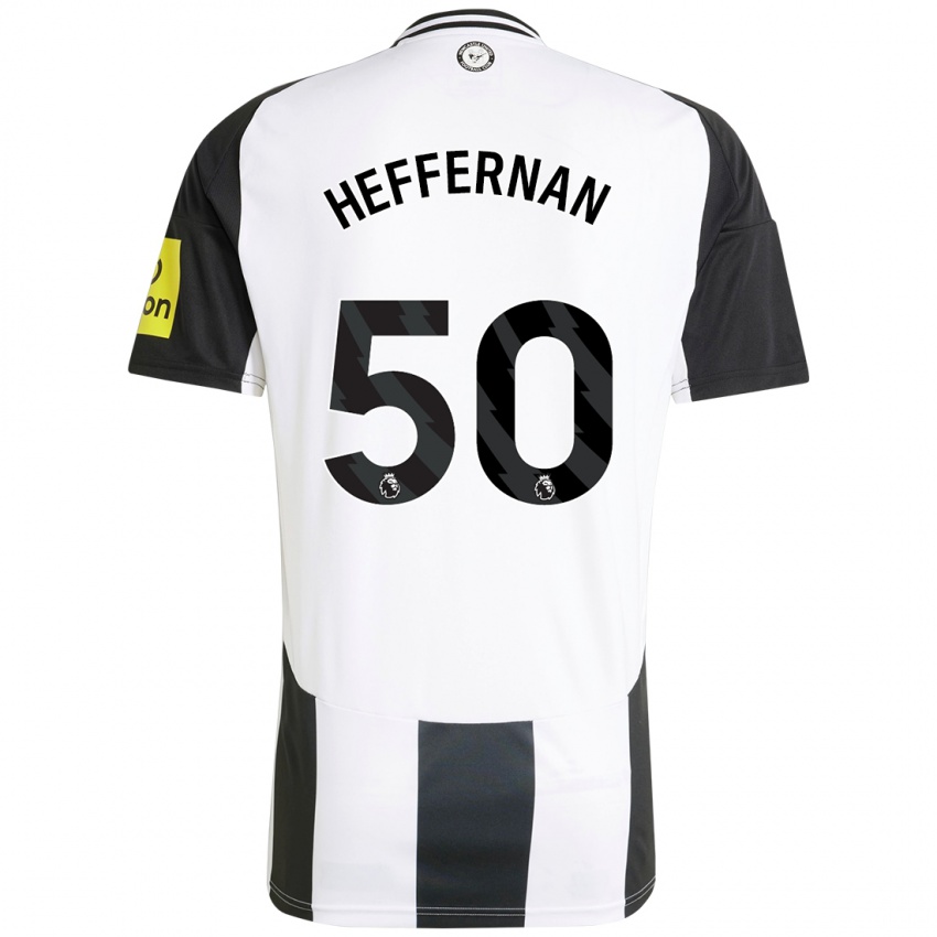 Enfant Maillot Cathal Heffernan #50 Blanc Noir Tenues Domicile 2024/25 T-Shirt Belgique