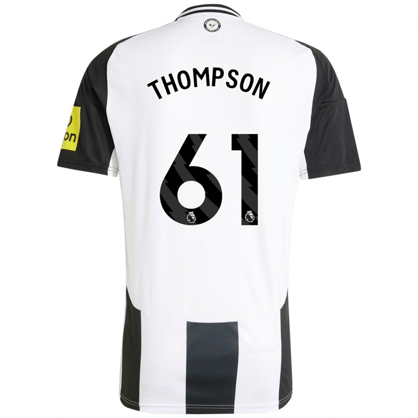 Enfant Maillot Max Thompson #61 Blanc Noir Tenues Domicile 2024/25 T-Shirt Belgique