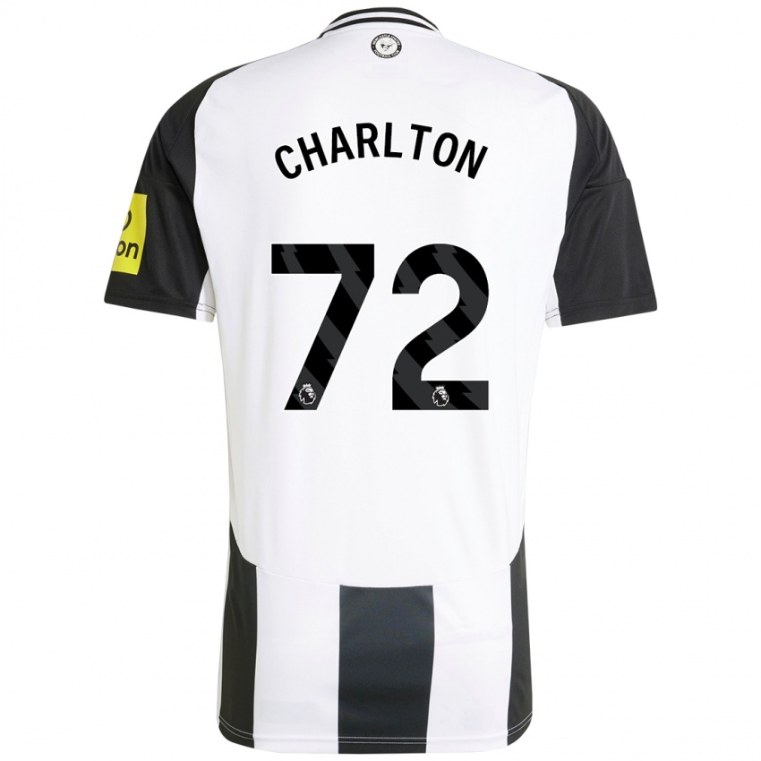 Enfant Maillot Dylan Charlton #72 Blanc Noir Tenues Domicile 2024/25 T-Shirt Belgique