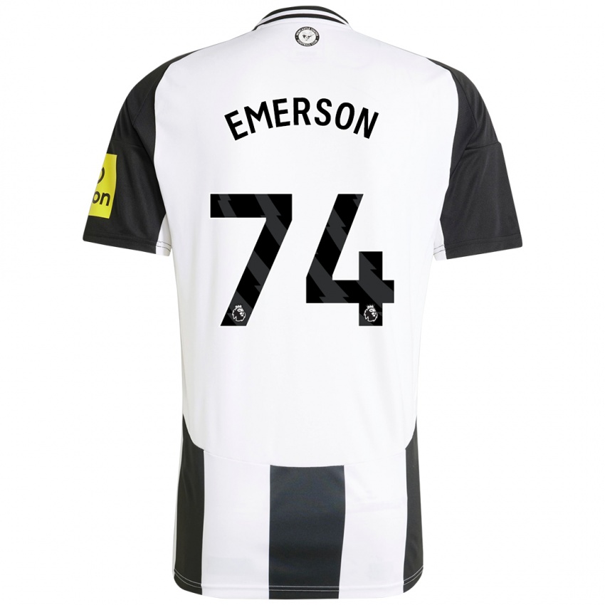 Enfant Maillot Johnny Emerson #74 Blanc Noir Tenues Domicile 2024/25 T-Shirt Belgique