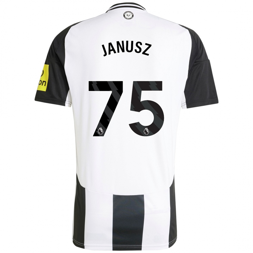 Enfant Maillot Adrian Janusz #75 Blanc Noir Tenues Domicile 2024/25 T-Shirt Belgique