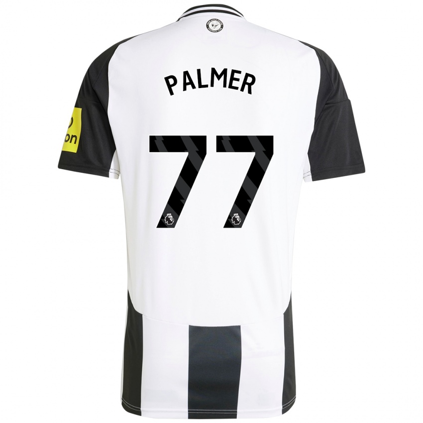 Enfant Maillot Darren Palmer #77 Blanc Noir Tenues Domicile 2024/25 T-Shirt Belgique