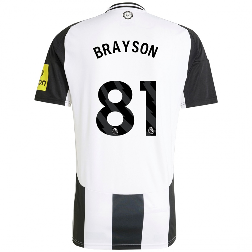 Enfant Maillot Joe Brayson #81 Blanc Noir Tenues Domicile 2024/25 T-Shirt Belgique