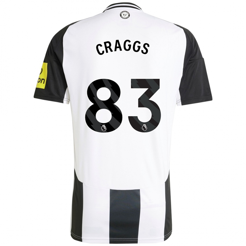 Kinderen Luke Craggs #83 Wit Zwart Thuisshirt Thuistenue 2024/25 T-Shirt België