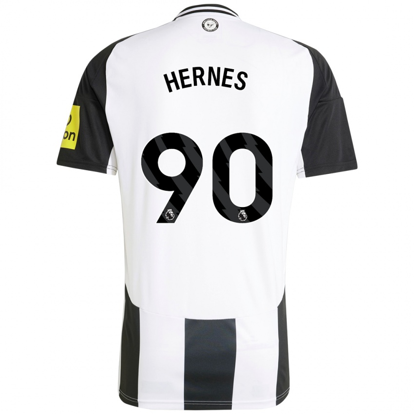 Enfant Maillot Travis Hernes #90 Blanc Noir Tenues Domicile 2024/25 T-Shirt Belgique