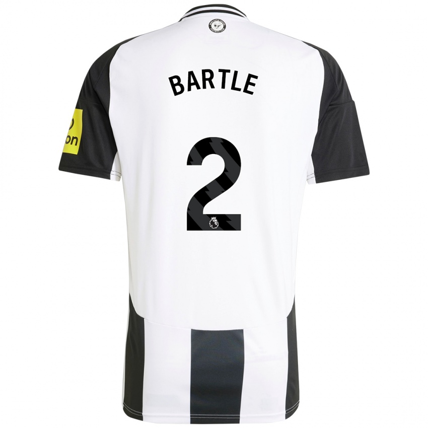 Enfant Maillot Jodie Bartle #2 Blanc Noir Tenues Domicile 2024/25 T-Shirt Belgique