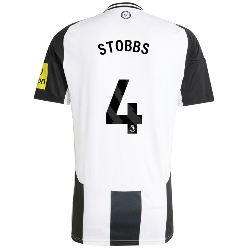 Enfant Maillot Amber-Keegan Stobbs #4 Blanc Noir Tenues Domicile 2024/25 T-Shirt Belgique