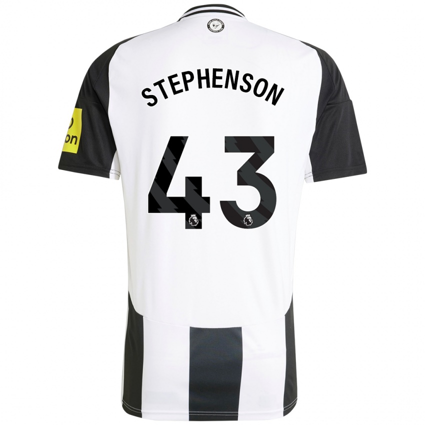 Kinderen Dylan Stephenson #43 Wit Zwart Thuisshirt Thuistenue 2024/25 T-Shirt België