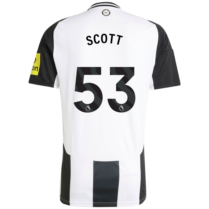 Kinderen Joshua Scott #53 Wit Zwart Thuisshirt Thuistenue 2024/25 T-Shirt België