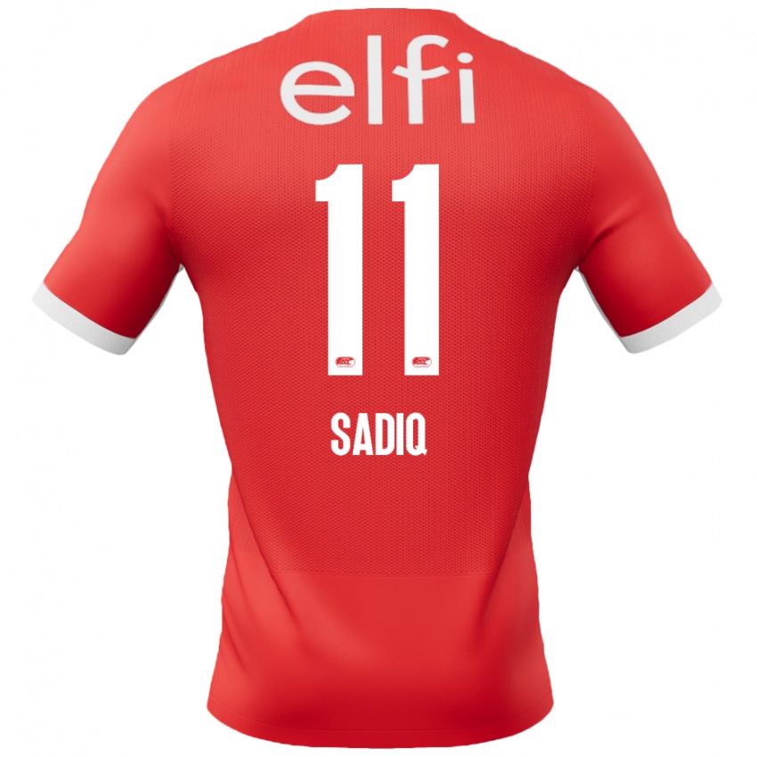 Kinder Ibrahim Sadiq #11 Rot Weiß Heimtrikot Trikot 2024/25 T-Shirt Belgien