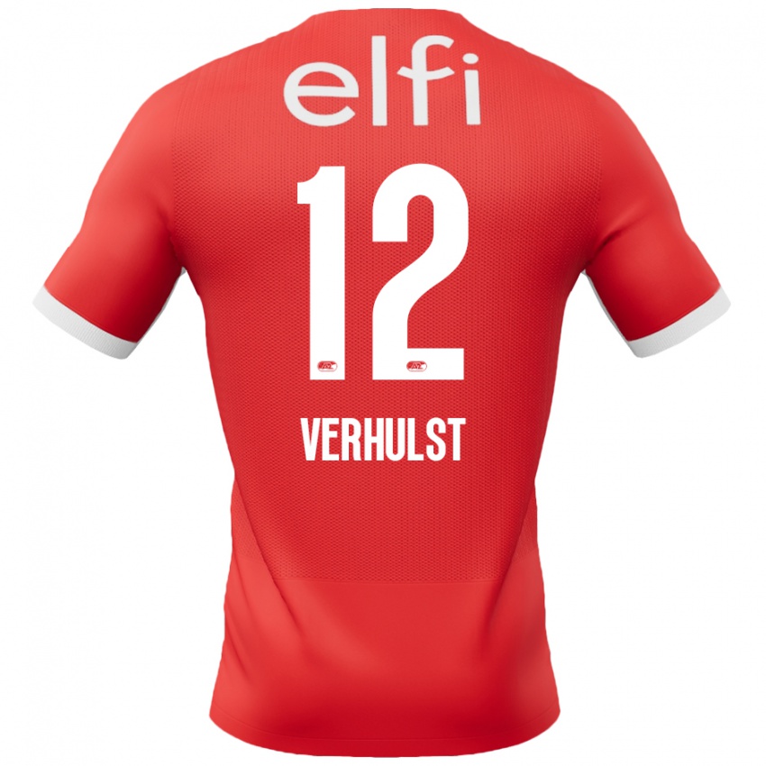 Kinder Hobie Verhulst #12 Rot Weiß Heimtrikot Trikot 2024/25 T-Shirt Belgien