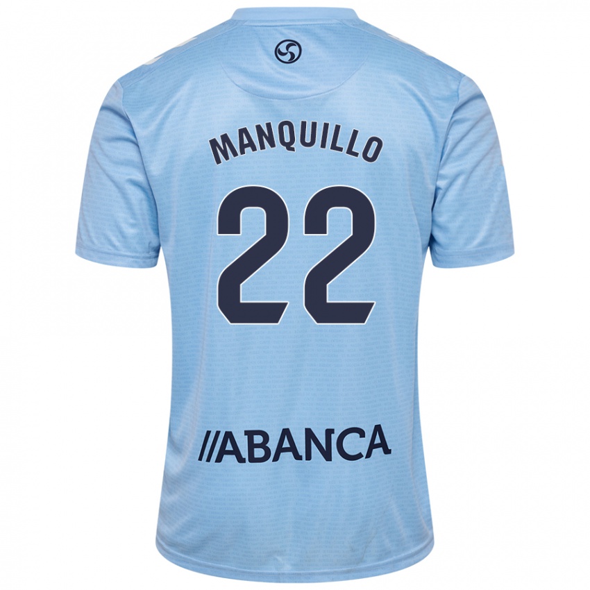 Enfant Maillot Javier Manquillo #22 Bleu Ciel Tenues Domicile 2024/25 T-Shirt Belgique