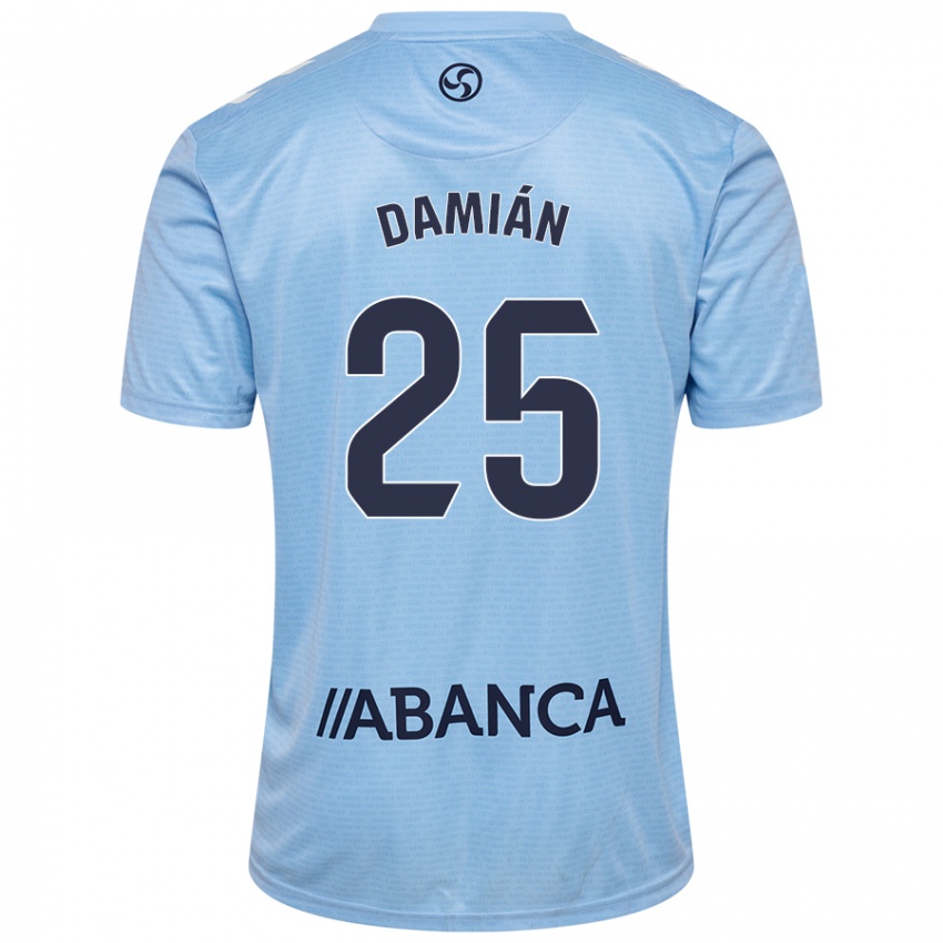 Enfant Maillot Damián Rodríguez #25 Bleu Ciel Tenues Domicile 2024/25 T-Shirt Belgique