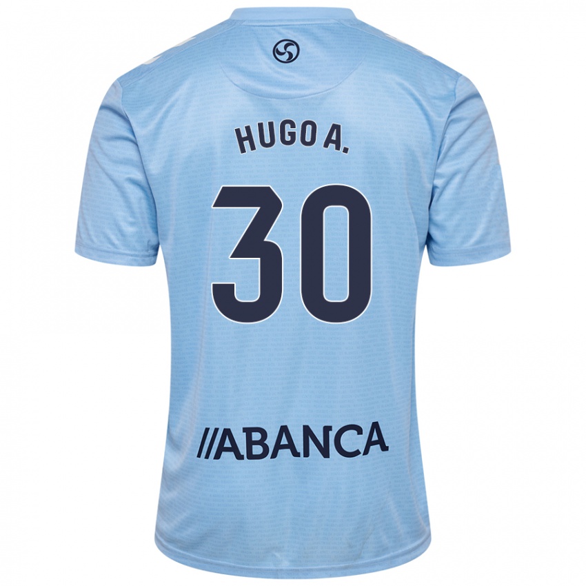 Enfant Maillot Hugo Álvarez #30 Bleu Ciel Tenues Domicile 2024/25 T-Shirt Belgique