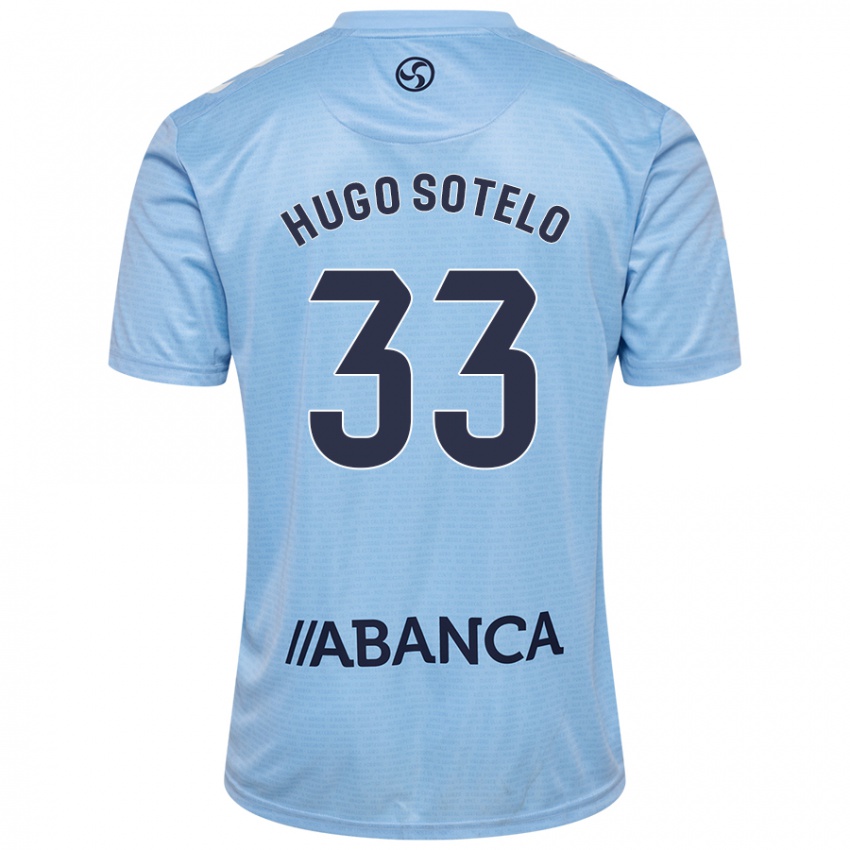 Enfant Maillot Hugo Sotelo #33 Bleu Ciel Tenues Domicile 2024/25 T-Shirt Belgique