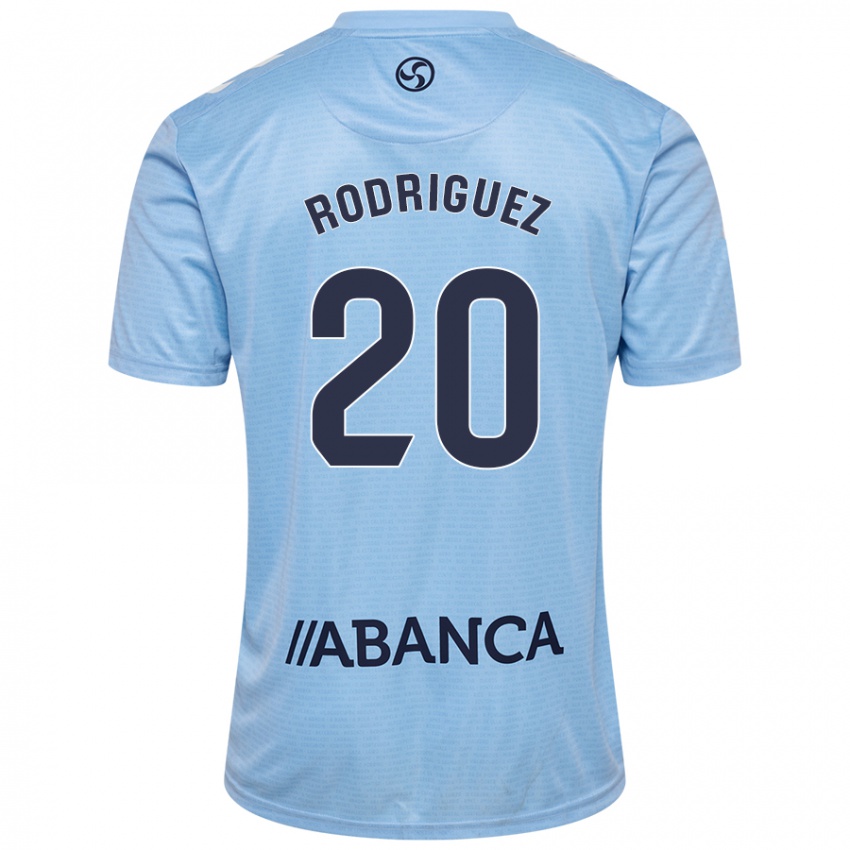 Enfant Maillot Javi Rodríguez #20 Bleu Ciel Tenues Domicile 2024/25 T-Shirt Belgique