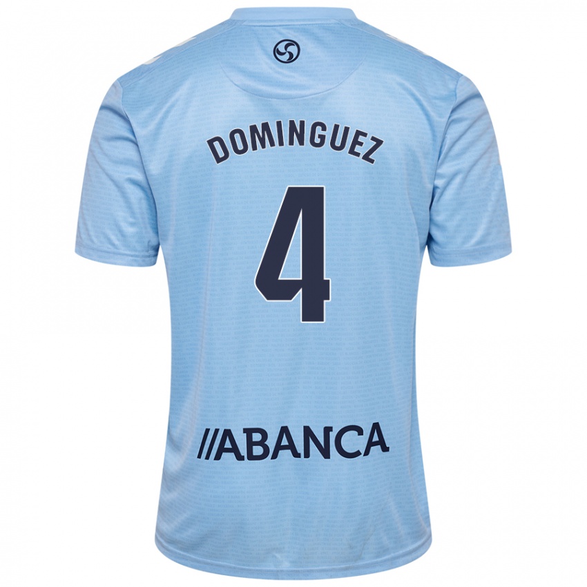 Enfant Maillot Javi Domínguez #4 Bleu Ciel Tenues Domicile 2024/25 T-Shirt Belgique