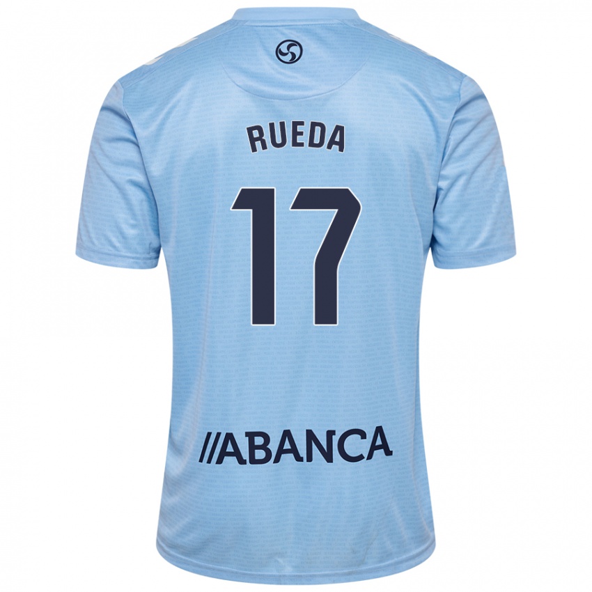 Enfant Maillot Javi Rueda #17 Bleu Ciel Tenues Domicile 2024/25 T-Shirt Belgique