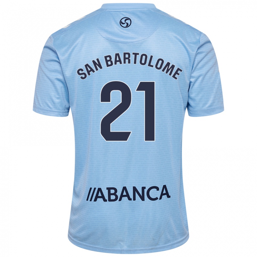 Enfant Maillot Víctor San Bartolomé #21 Bleu Ciel Tenues Domicile 2024/25 T-Shirt Belgique