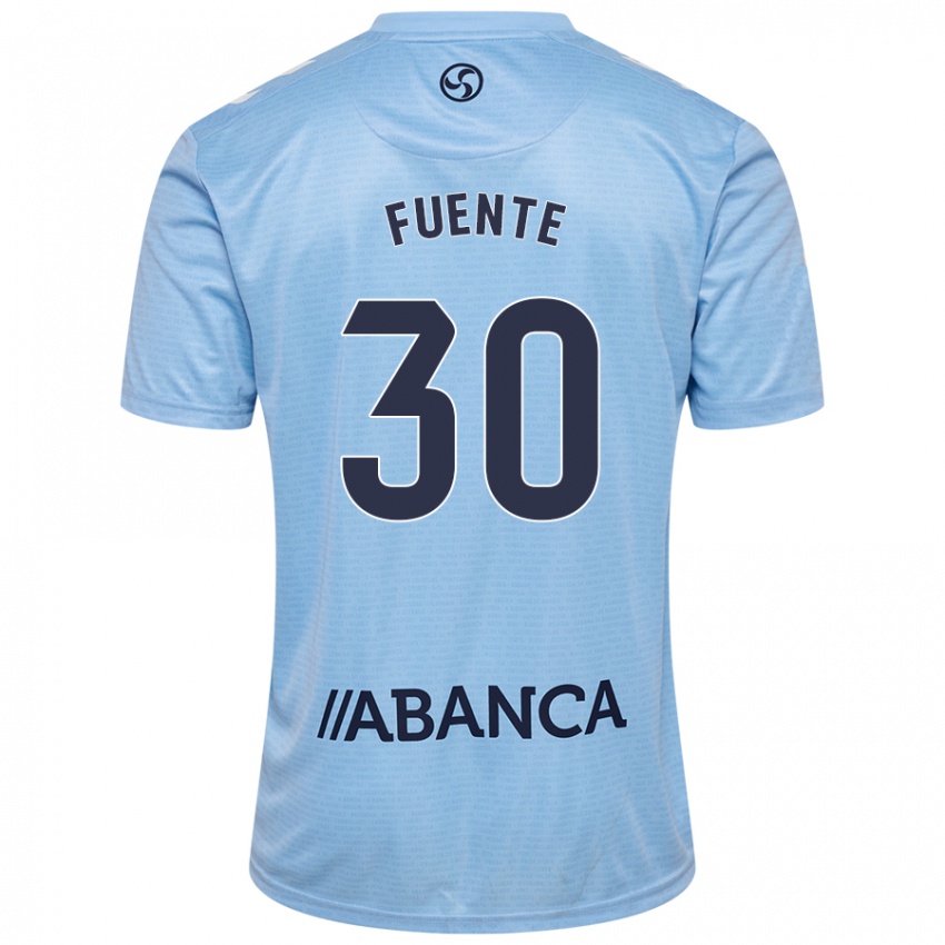 Enfant Maillot Mario Fuente #30 Bleu Ciel Tenues Domicile 2024/25 T-Shirt Belgique