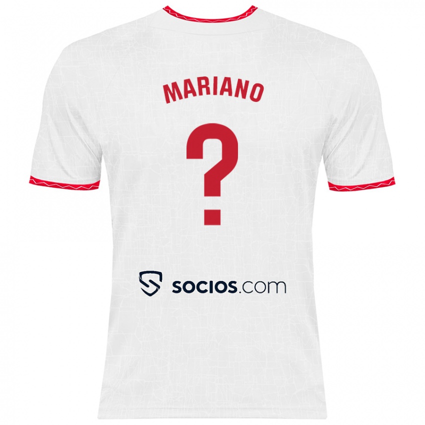 Enfant Maillot Jorge Mariano #0 Blanc Rouge Tenues Domicile 2024/25 T-Shirt Belgique