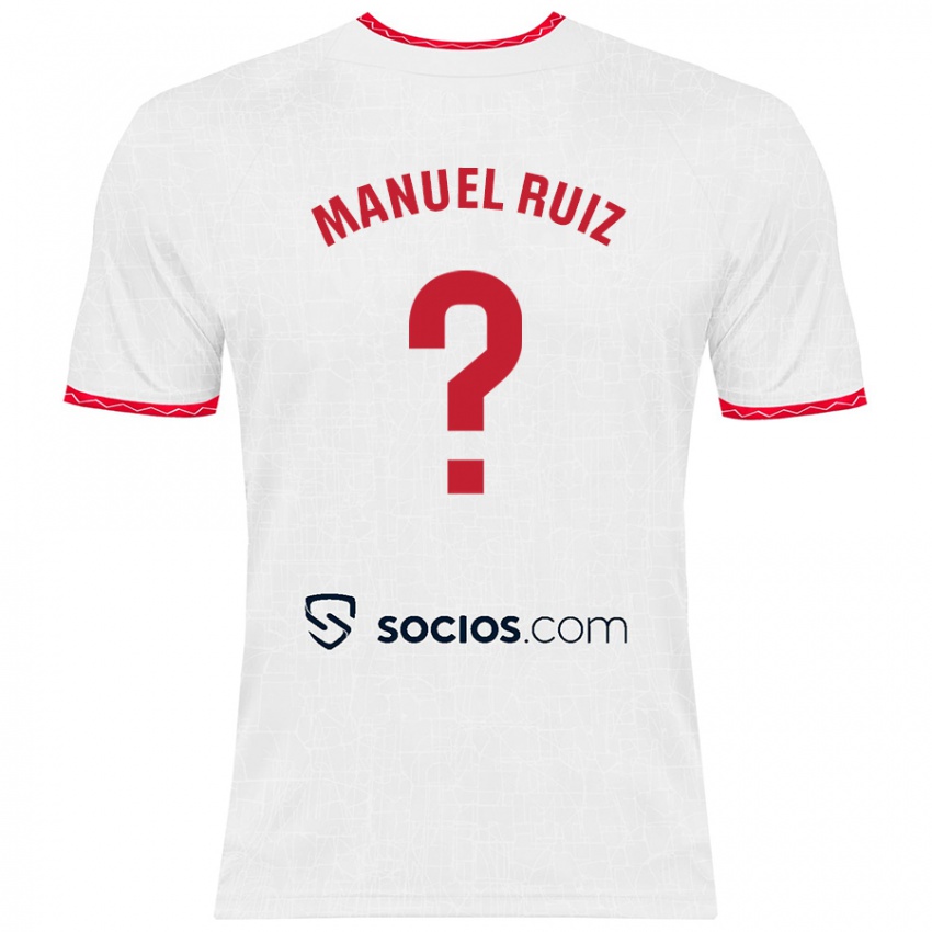 Enfant Maillot José Manuel Ruiz #0 Blanc Rouge Tenues Domicile 2024/25 T-Shirt Belgique