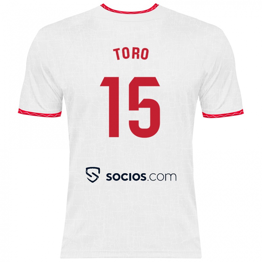 Kinder Juanan Toro #15 Weiß Rot Heimtrikot Trikot 2024/25 T-Shirt Belgien