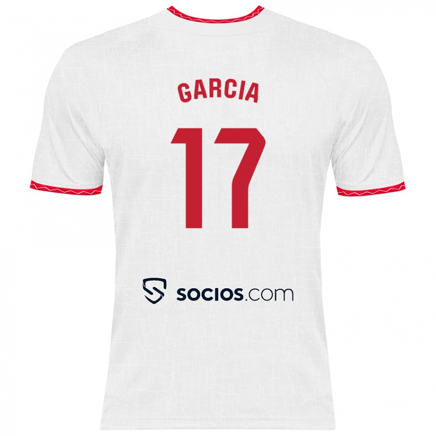 Enfant Maillot Débora García #17 Blanc Rouge Tenues Domicile 2024/25 T-Shirt Belgique