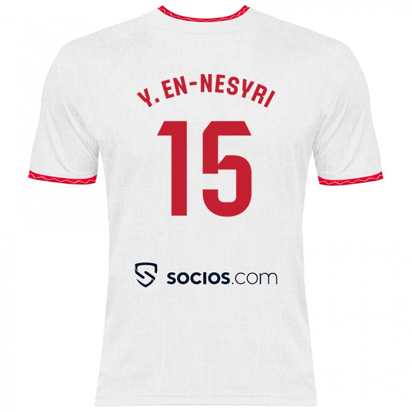 Enfant Maillot Youssef En-Nesyri #15 Blanc Rouge Tenues Domicile 2024/25 T-Shirt Belgique