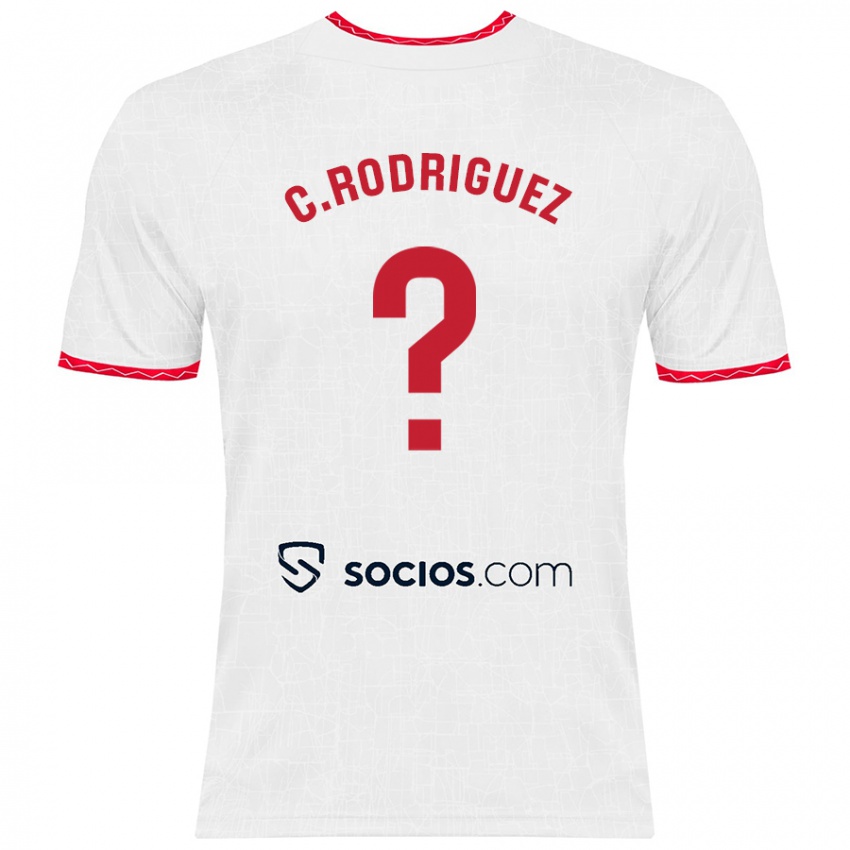 Enfant Maillot Carlos Rodríguez #0 Blanc Rouge Tenues Domicile 2024/25 T-Shirt Belgique