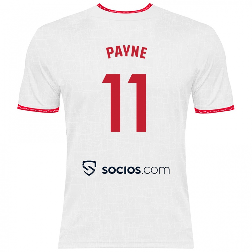 Enfant Maillot Antionette Oyedupe Toni Payne #11 Blanc Rouge Tenues Domicile 2024/25 T-Shirt Belgique