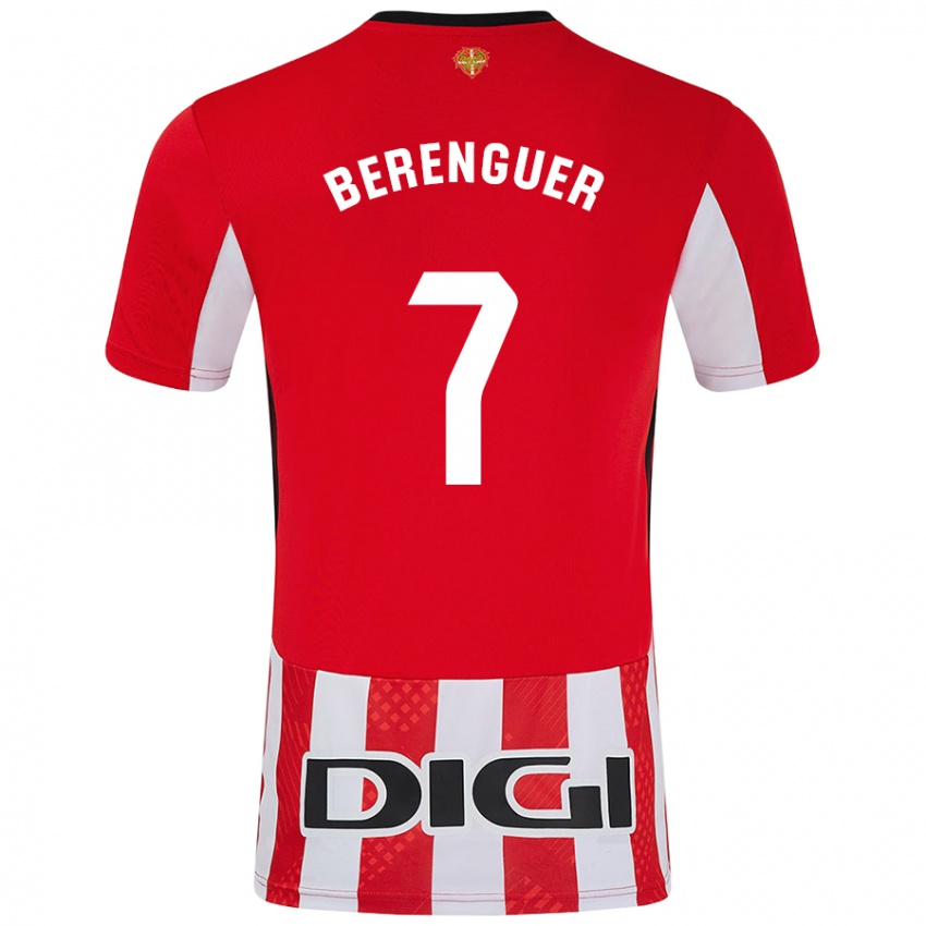 Enfant Maillot Álex Berenguer #7 Rouge Blanc Tenues Domicile 2024/25 T-Shirt Belgique