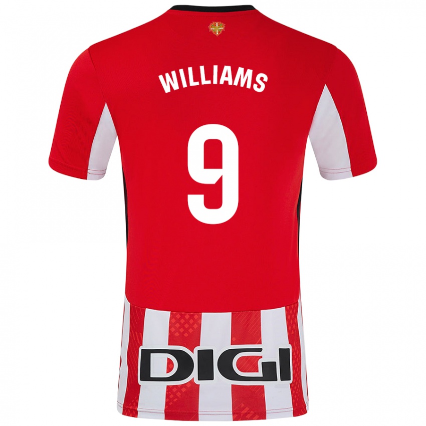 Enfant Maillot Iñaki Williams #9 Rouge Blanc Tenues Domicile 2024/25 T-Shirt Belgique