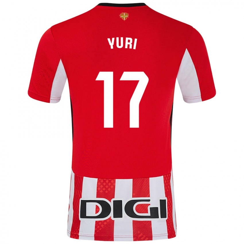 Enfant Maillot Yuri Berchiche #17 Rouge Blanc Tenues Domicile 2024/25 T-Shirt Belgique