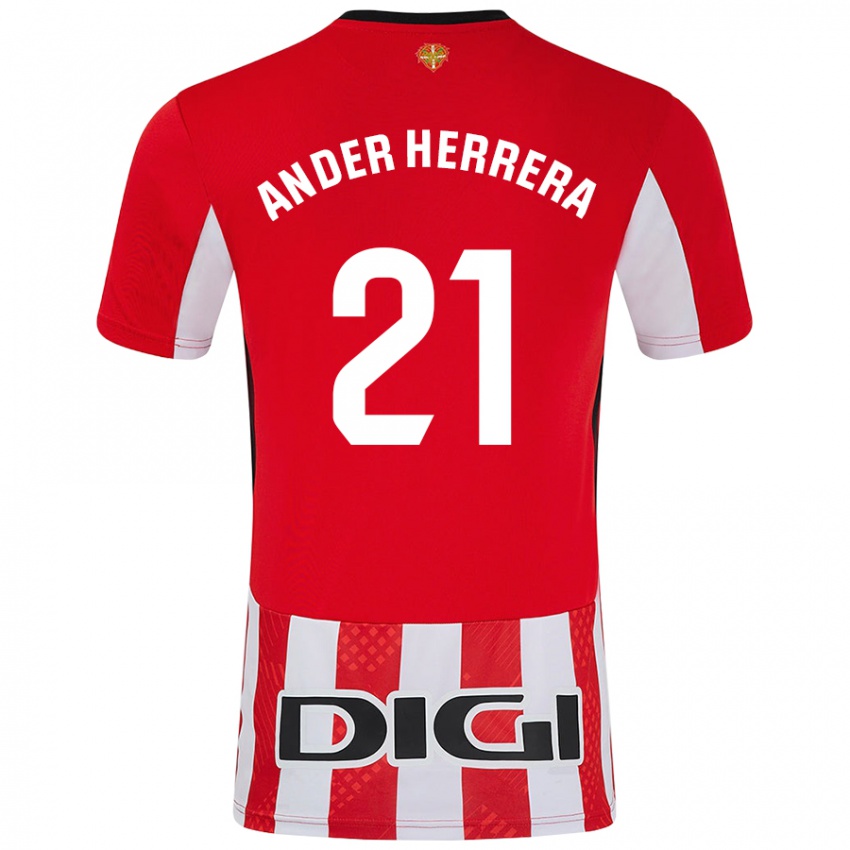 Enfant Maillot Ander Herrera #21 Rouge Blanc Tenues Domicile 2024/25 T-Shirt Belgique