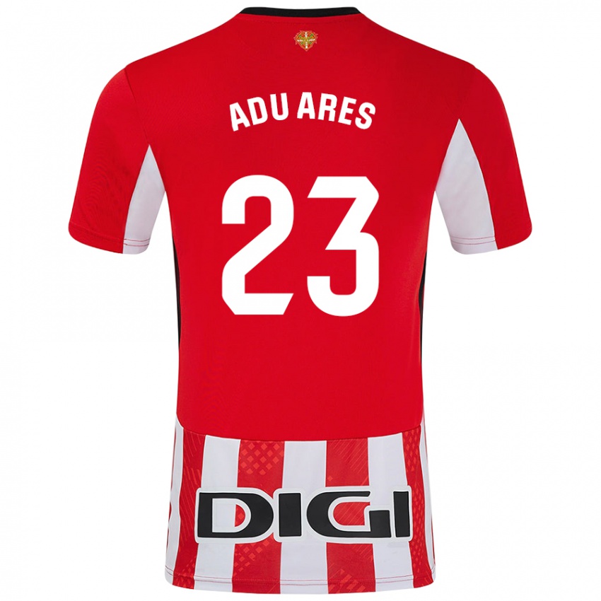 Enfant Maillot Adu Ares #23 Rouge Blanc Tenues Domicile 2024/25 T-Shirt Belgique