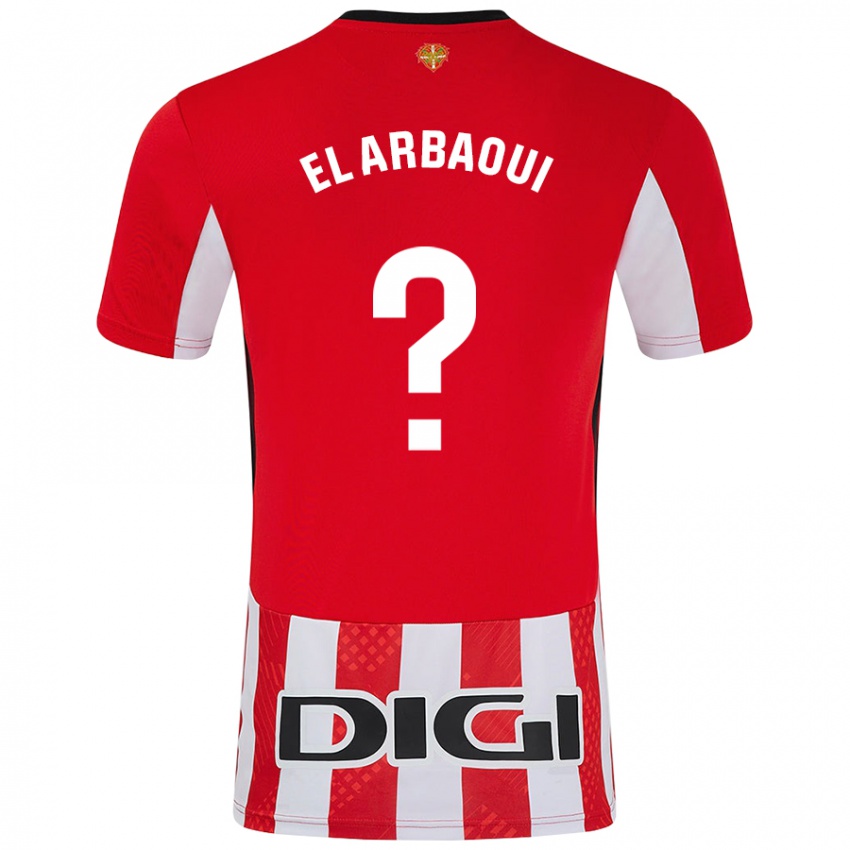 Enfant Maillot Ilyas El Arbaoui #0 Rouge Blanc Tenues Domicile 2024/25 T-Shirt Belgique