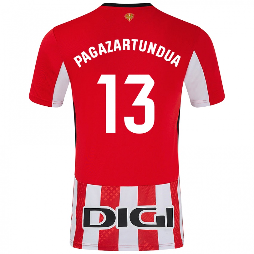 Enfant Maillot Iker Pagazartundua #13 Rouge Blanc Tenues Domicile 2024/25 T-Shirt Belgique