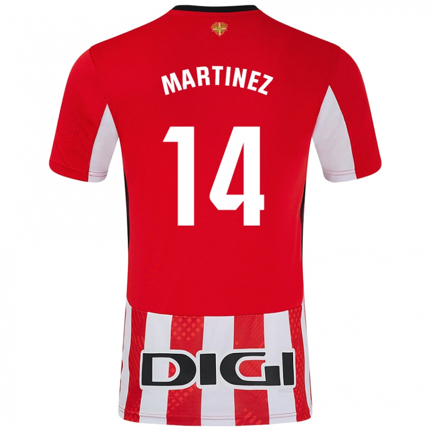 Enfant Maillot Pablo Martínez #14 Rouge Blanc Tenues Domicile 2024/25 T-Shirt Belgique