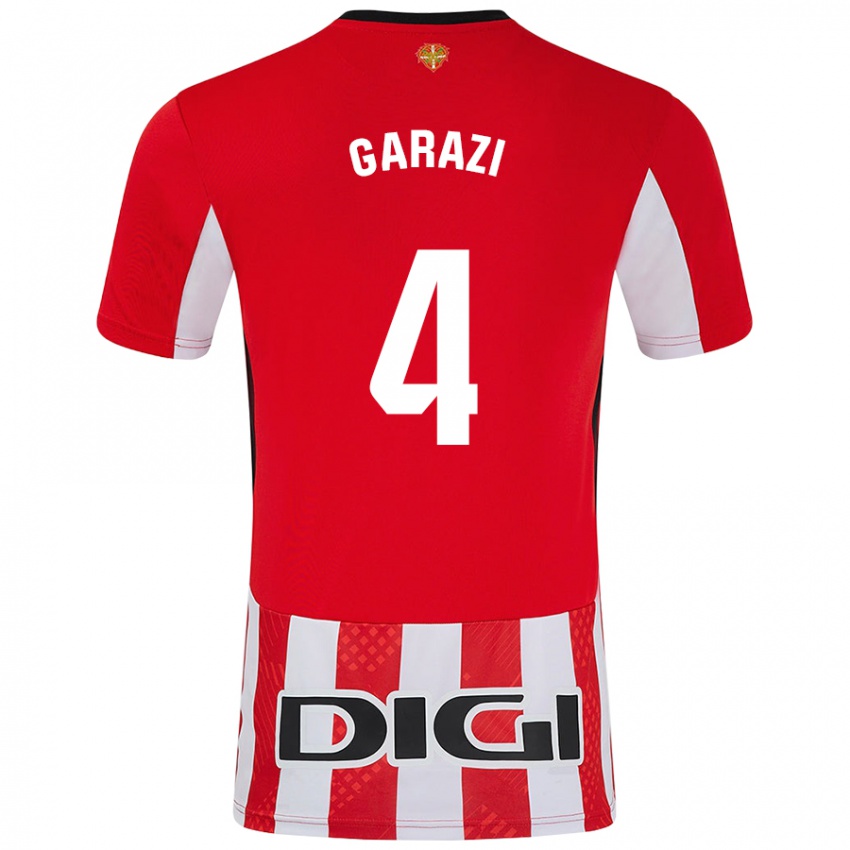 Enfant Maillot Garazi #4 Rouge Blanc Tenues Domicile 2024/25 T-Shirt Belgique